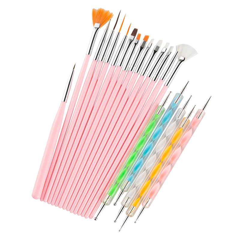 23PCS Kit Kuas Nail Art Liner  - Detailing Brush Set ulasan dan harga